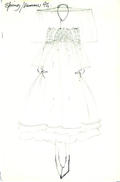 Drawing of Dress for the Spring/Summer 1974 Collection