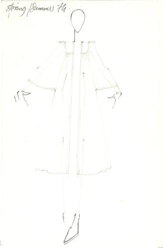 Drawing of Coat for the Spring/Summer 1974 Collection