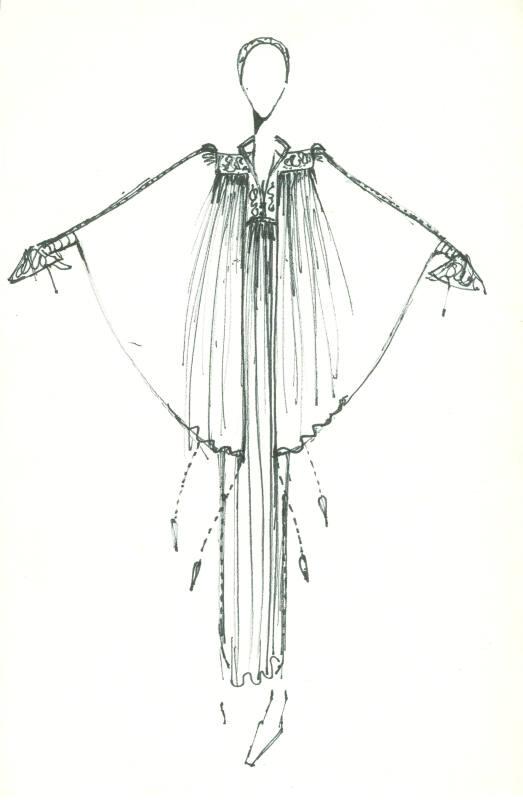 Drawing of Dress for the Spring/Summer 1974 Collection