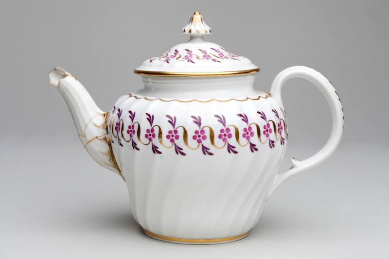 Spiral Fluted Teapot And Cover