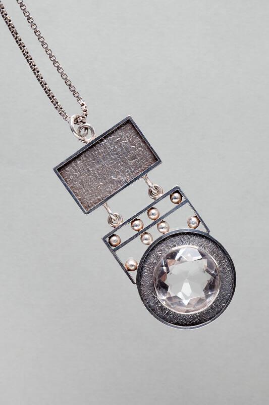 Silver and Rock Crystal Pendant by Julie Kvarekval