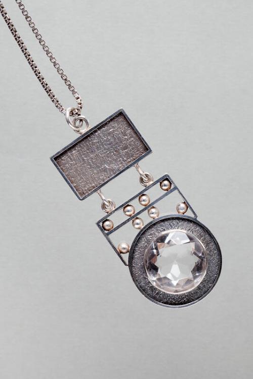 Silver and Rock Crystal Pendant by Julie Kvarekval