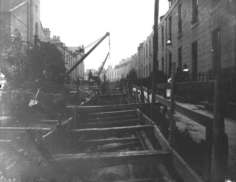 Sewer Being Laid on Crown Street