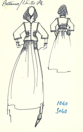 Drawing of Top and Skirt for Autumn/Winter 1974 Collection