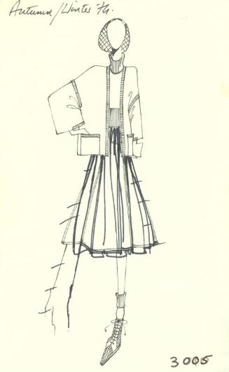 Drawing of Jumper, Cardigan and Skirt for the Autumn/Winter 1974 Collection