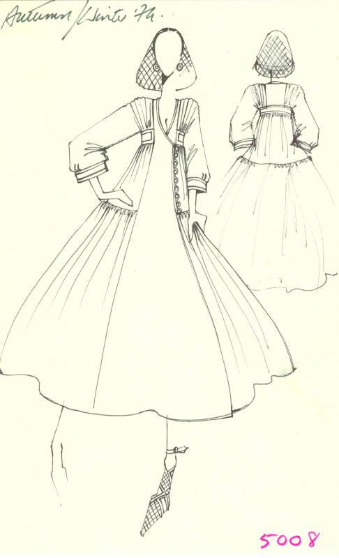 Drawing of Dress for the Autumn/Winter 1974 Collection – Works – eMuseum