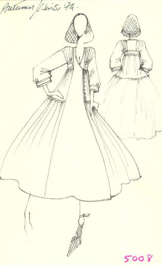 Drawing of Dress for the Autumn/Winter 1974 Collection