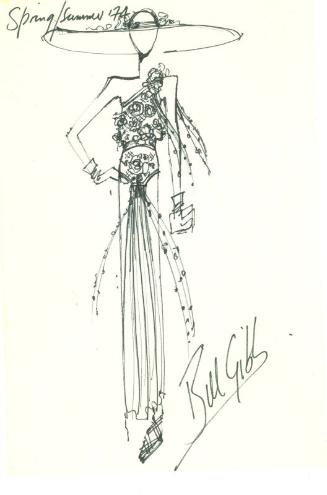 Drawing of Top and Skirt for the Spring/Summer 1974 Collection