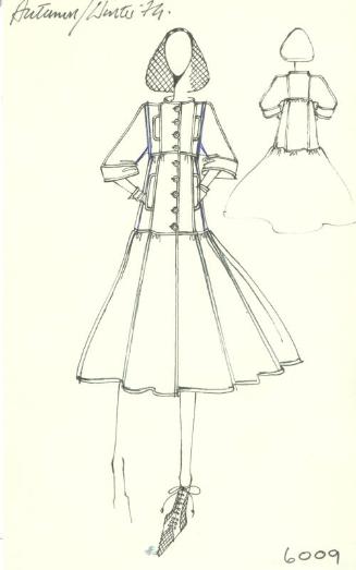 Drawing of Dress for the Autumn/Winter 1974 Collection