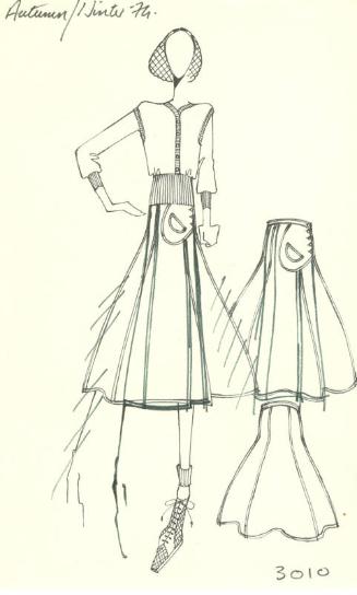 Drawing of Jumper and Skirt for the Autumn/Winter 1974 Collection