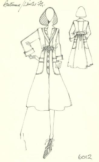 Drawing of Coat for the Autumn/Winter 1974 Collection