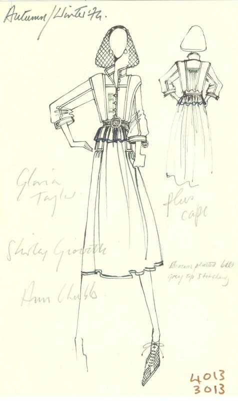 Drawing of Blouse and Skirt for the Autumn/Winter 1974 Collection