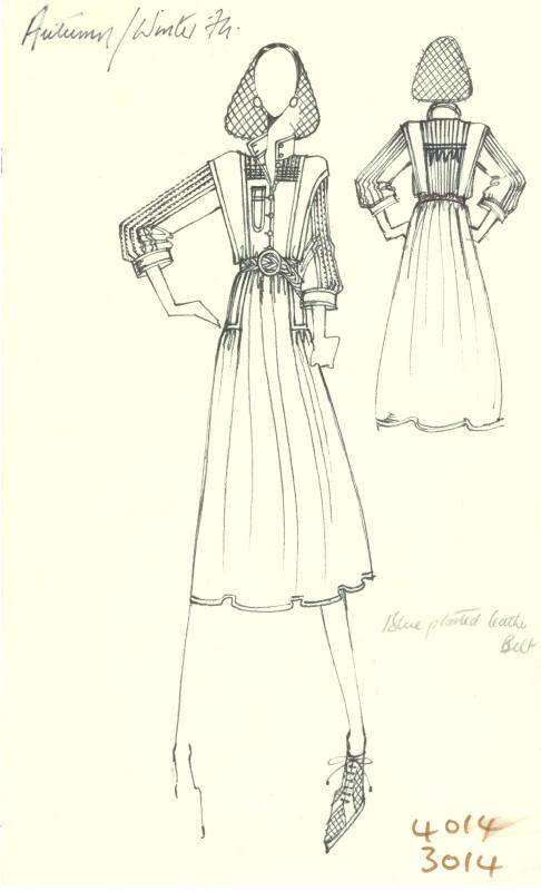 Drawing of Blouse and Skirt for the Autumn/Winter 1974 Collection