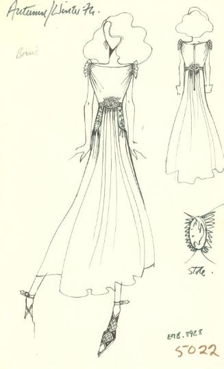 Drawing of Dress for the Autumn/Winter 1974 Collection