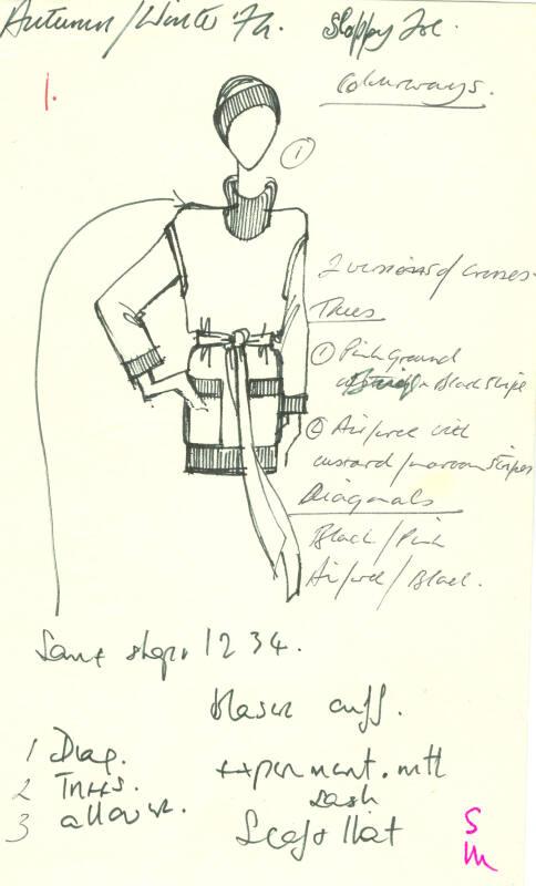 Drawing of Jumper for the Autumn/Winter 1974 Collection