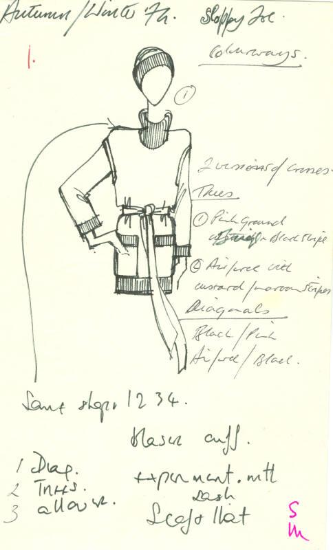 Drawing of Jumper for the Autumn/Winter 1974 Collection