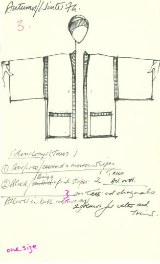 Drawing of Kimono for the Autumn/Winter 1974 Collection