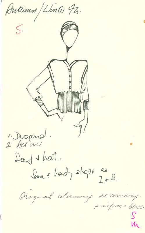 Drawing of Jumper for the Autumn/Winter 1974 Collection