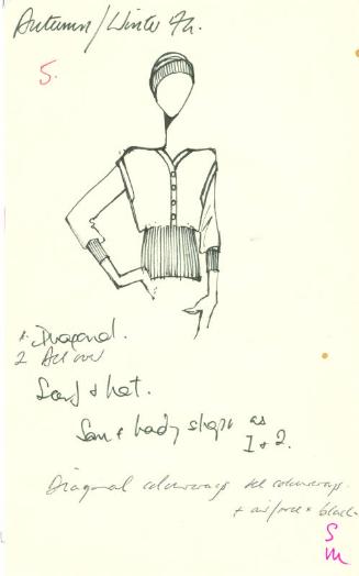 Drawing of Jumper for the Autumn/Winter 1974 Collection