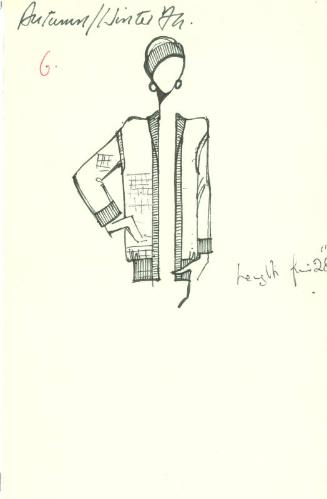 Drawing of Cardigan for the Autumn/Winter 1974 Collection