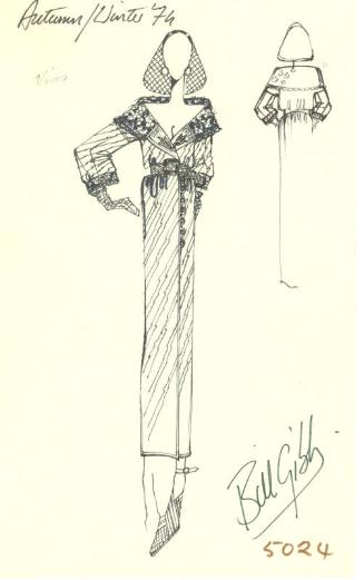 Drawing of Dress for the Autumn/Winter 1974 Collection