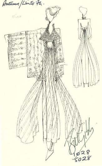 Drawing of Dress and Jacket for the Autumn/Winter 1974 Collection