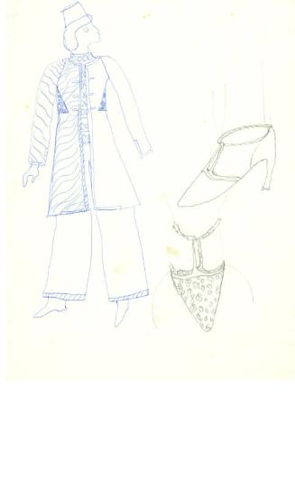 Drawing of Coat, Trousers and Shoes