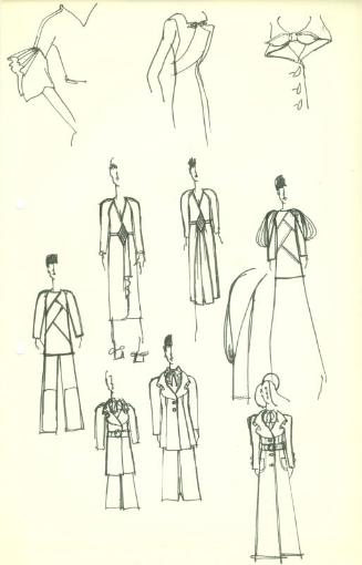 Multidrawing of Dresses, Tops and Coats