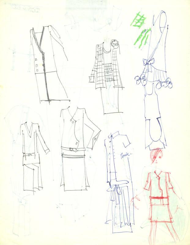 Multidrawing of Suit and Garment Designs
