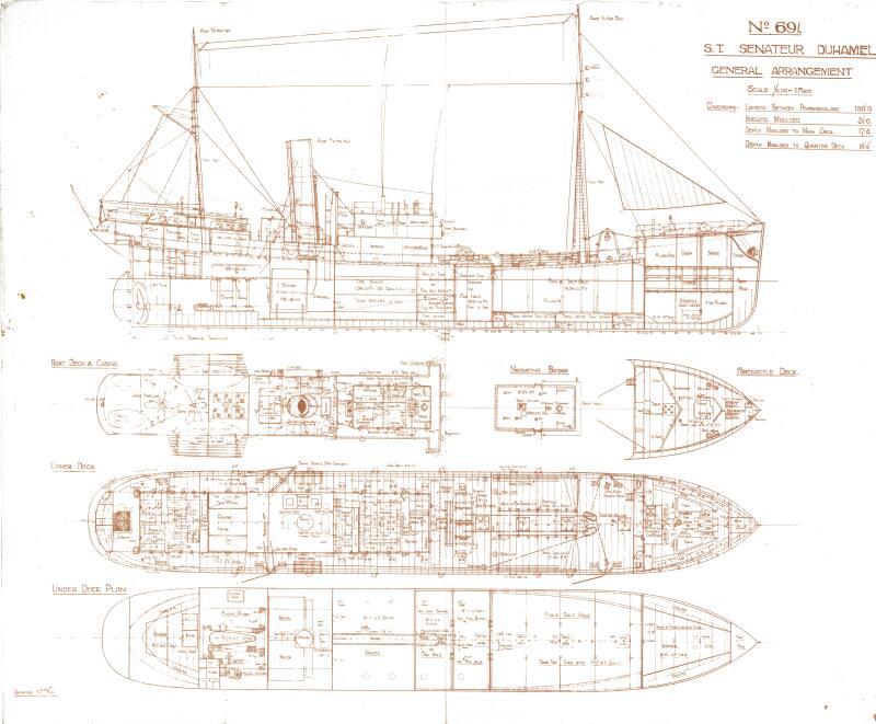 Senateur Duhamel" General Arrangement Drawing. No. 691