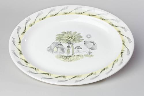 Large Oval Plate - 'Garden' Pattern Dinner Service