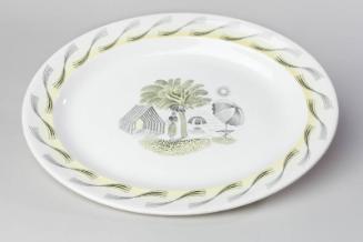 Large Oval Plate - 'Garden' Pattern Dinner Service