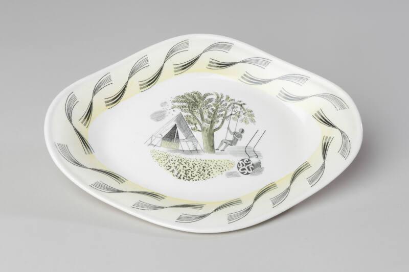 Lobed Plate - 'Garden' Pattern Dinner Service