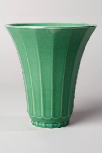 Green Faceted Vase