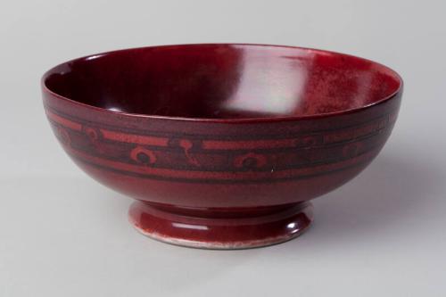 Red Ground Bowl With Flowers