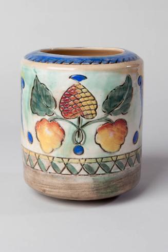 Incised and Painted Fruit Vase