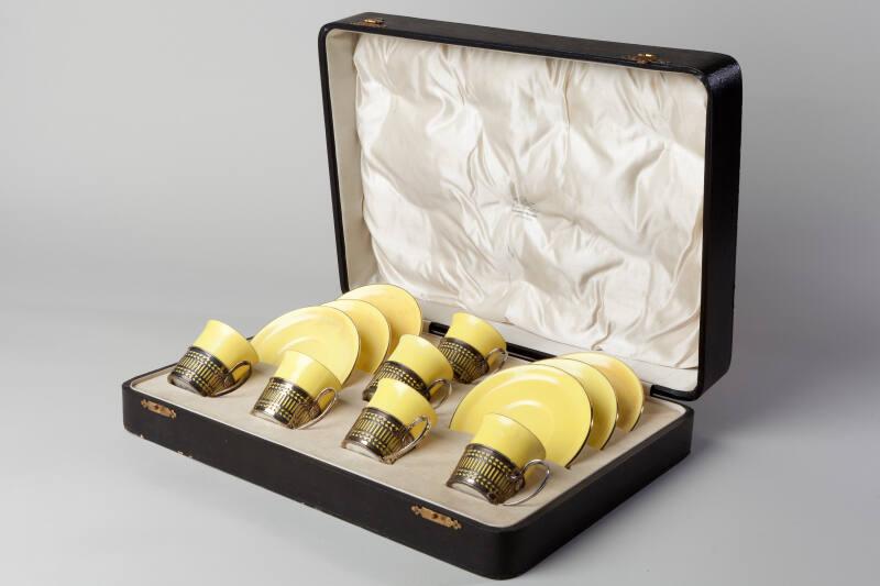 Yellow Coffee Set  (6 piece) and Case