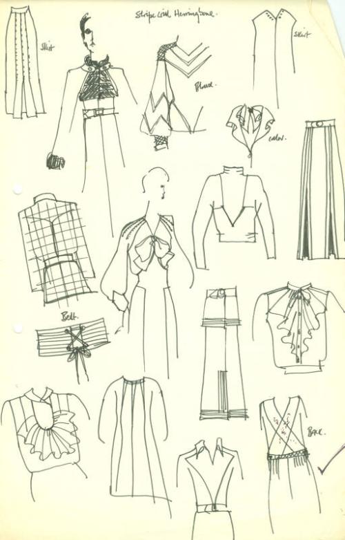 Multidrawing of Jackets, Dresses and Skirts