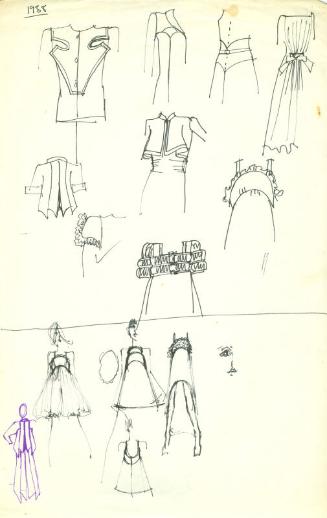 Multidrawing of Dresses and Garment Designs