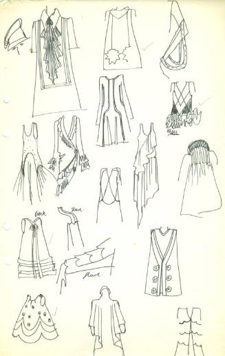 Multidrawing of Dresses and Various Garment Designs