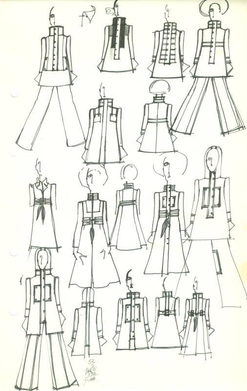 Multidrawing of Tops, Trousers and Coats