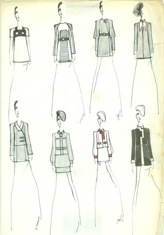 Drawing of Dresses and Jackets