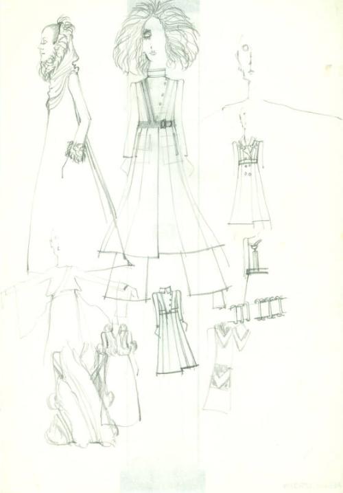 Drawing of Coats and Dresses