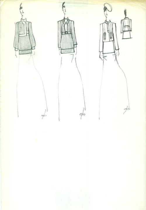 Drawing of Skirt Suits