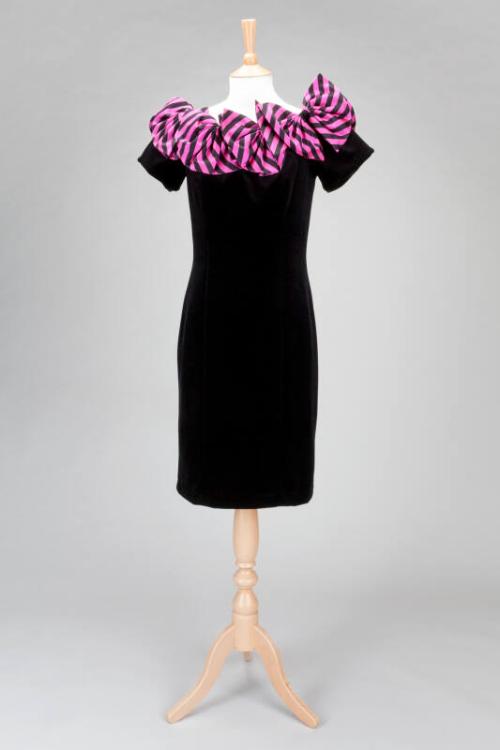 Black and Pink Evening Dress