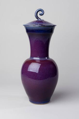 Tall Lidded Purple Jar by John Maguire