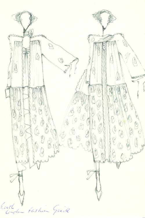 Drawing of Jackets and Dresses for the Spring/Summer 1975 Collection