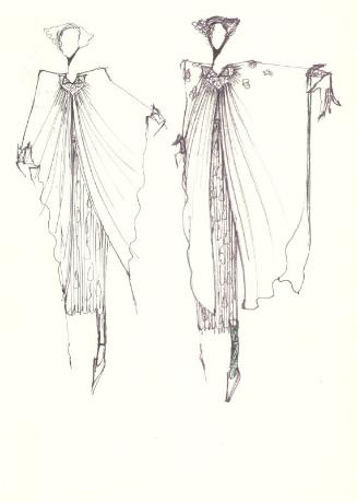 Drawing of Kaftans for the Spring/Summer 1975 Collection