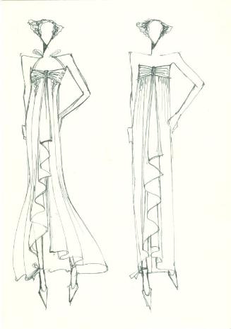 Drawing of Dresses for the Spring/Summer 1975 Collection
