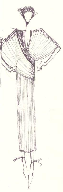 Drawing of  Dress for the Spring/Summer 1975 Collection